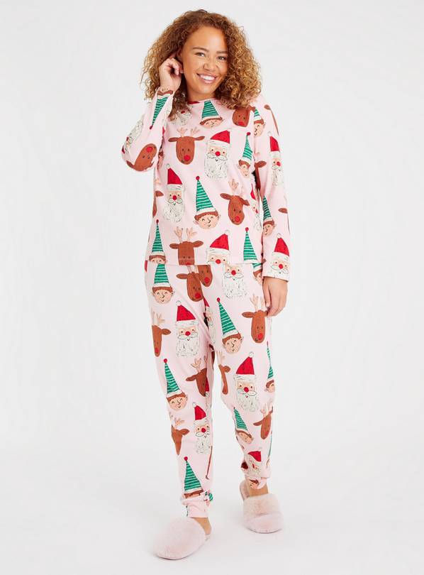 Buy Women s Christmas Family Pink Festive Faces Pyjamas 12 Pyjamas Tu