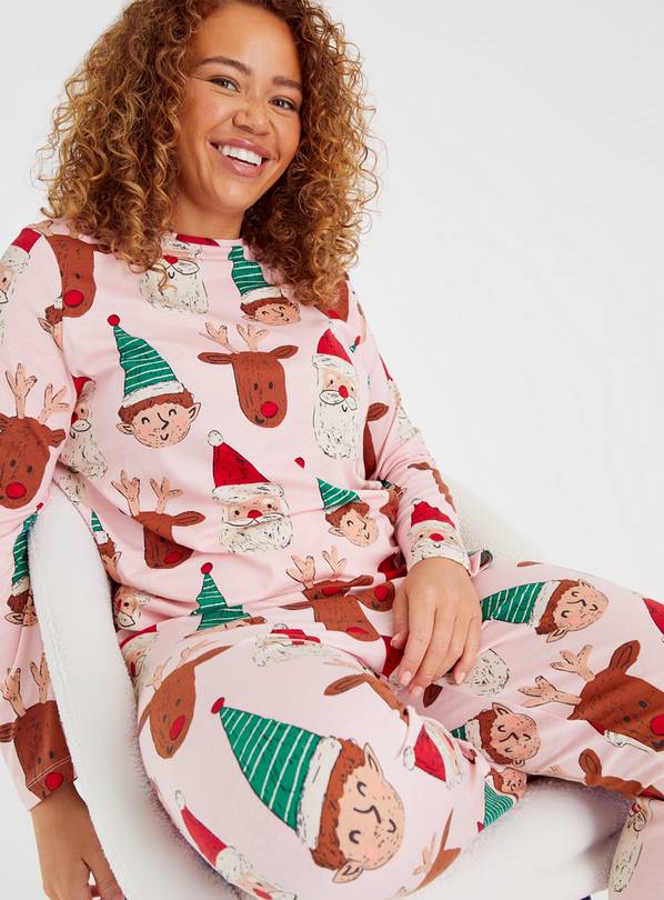 Buy Women s Christmas Family Pink Festive Faces Pyjamas 20 Pyjamas Tu