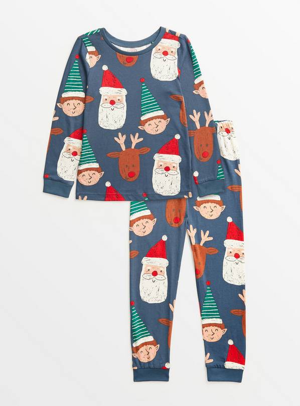 Buy Kids Christmas Family Navy Festive Faces Pyjamas 2 3 years