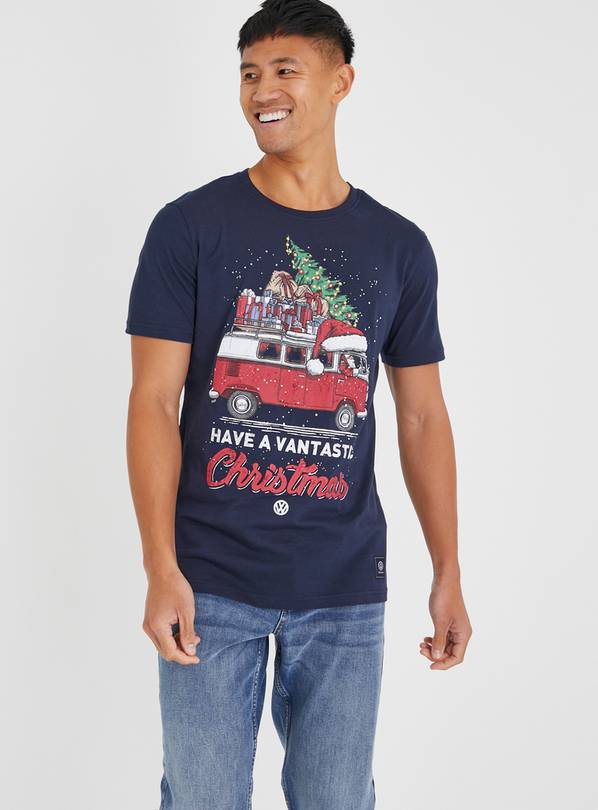 VW Navy Vantastic Christmas T-Shirt XL