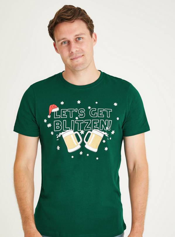 Christmas Green 'Let's get Blitzen' T-Shirt XXXL