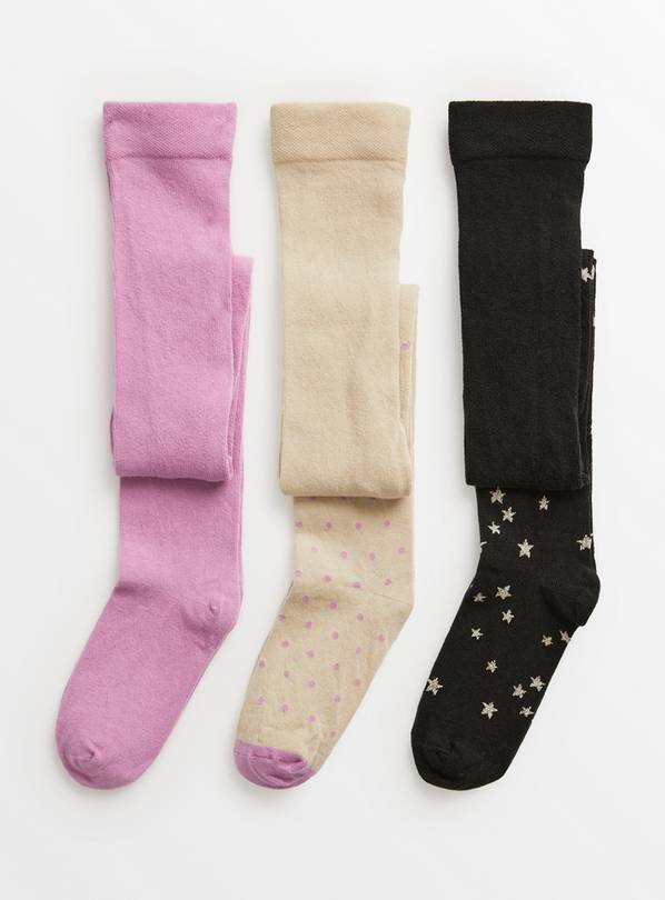 Buy Star, Plain & Spot Supersoft Tights 3 Pack 3-4 years, Underwear, socks  and tights