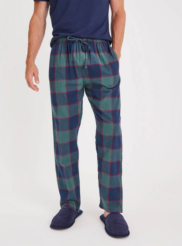 2pk Brushed Cotton Checked Pyjama Bottoms