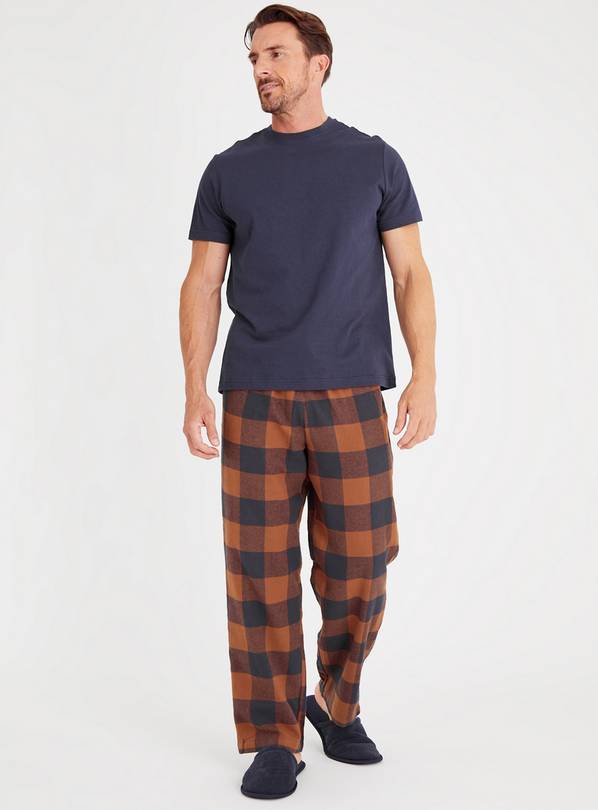 Buy Navy & Cinnamon Buffalo Check Pyjamas L, Pyjamas