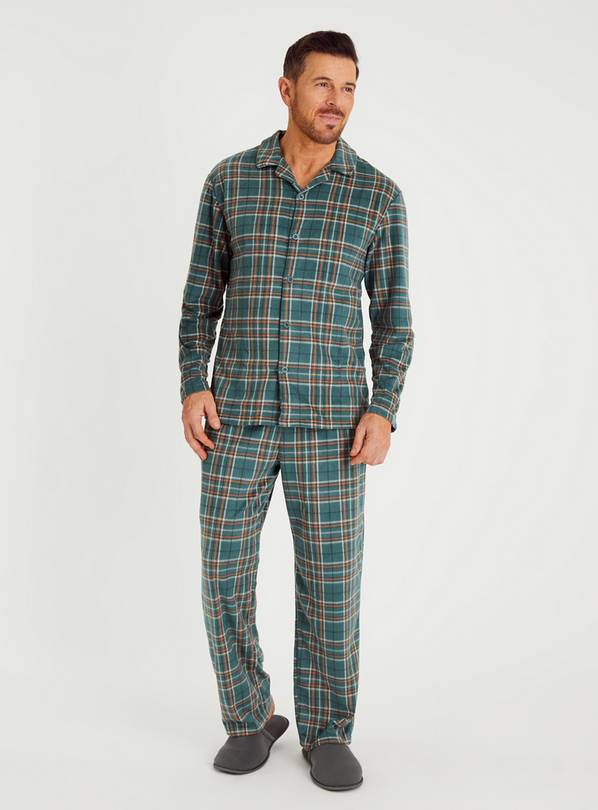 Green Check Fleece Pyjamas S