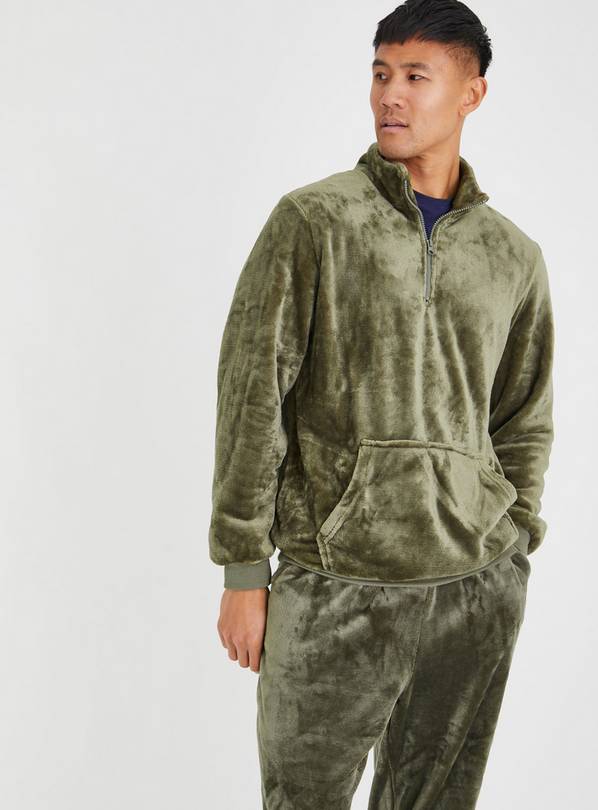Khaki green Coord Half-Zip Fleece M