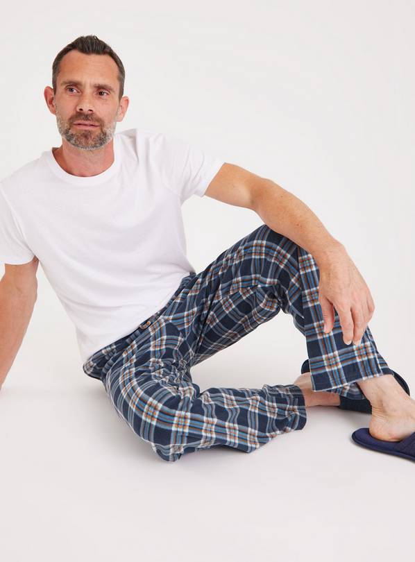 Buy Red Navy Check Fleece Pyjama Bottoms 2 Pack M Pyjamas Tu