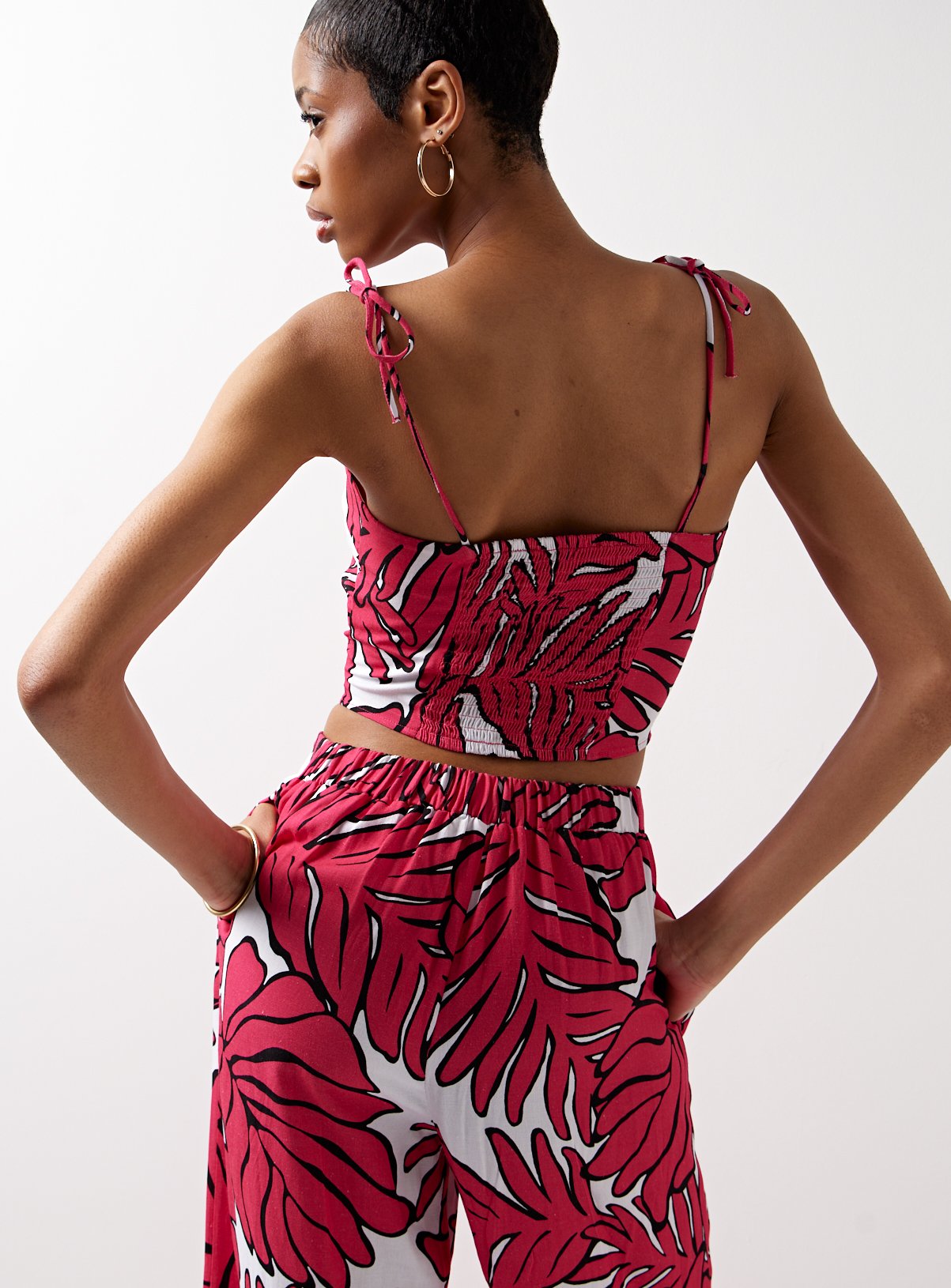 For All The Love Printed Linen Tie Shoulder Coord Cami 12 - Image 3 thumbnail