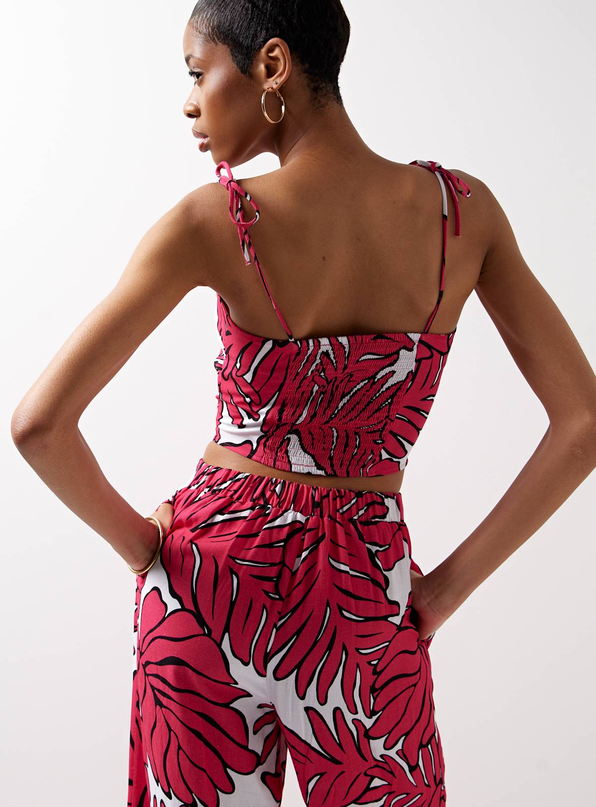 For All The Love Printed Linen Tie Shoulder Coord Cami 12 - Image 3