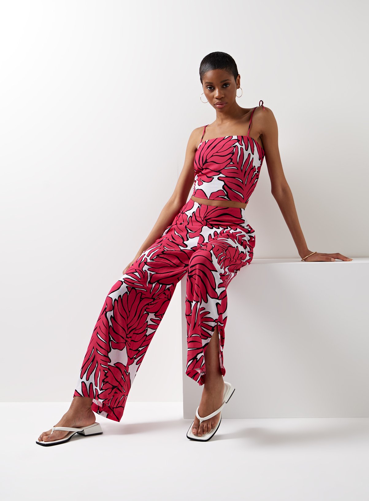 For All The Love Printed Linen Tie Shoulder Coord Cami 12 - Image 4 thumbnail