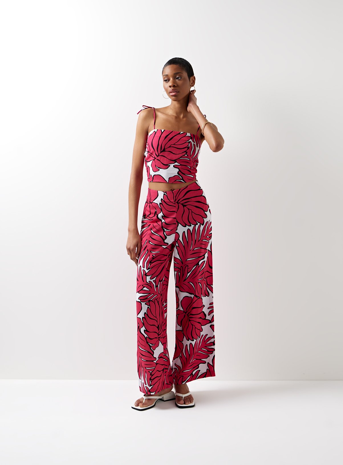 For All The Love Printed Linen Tie Shoulder Coord Cami 12 - Image 5 thumbnail