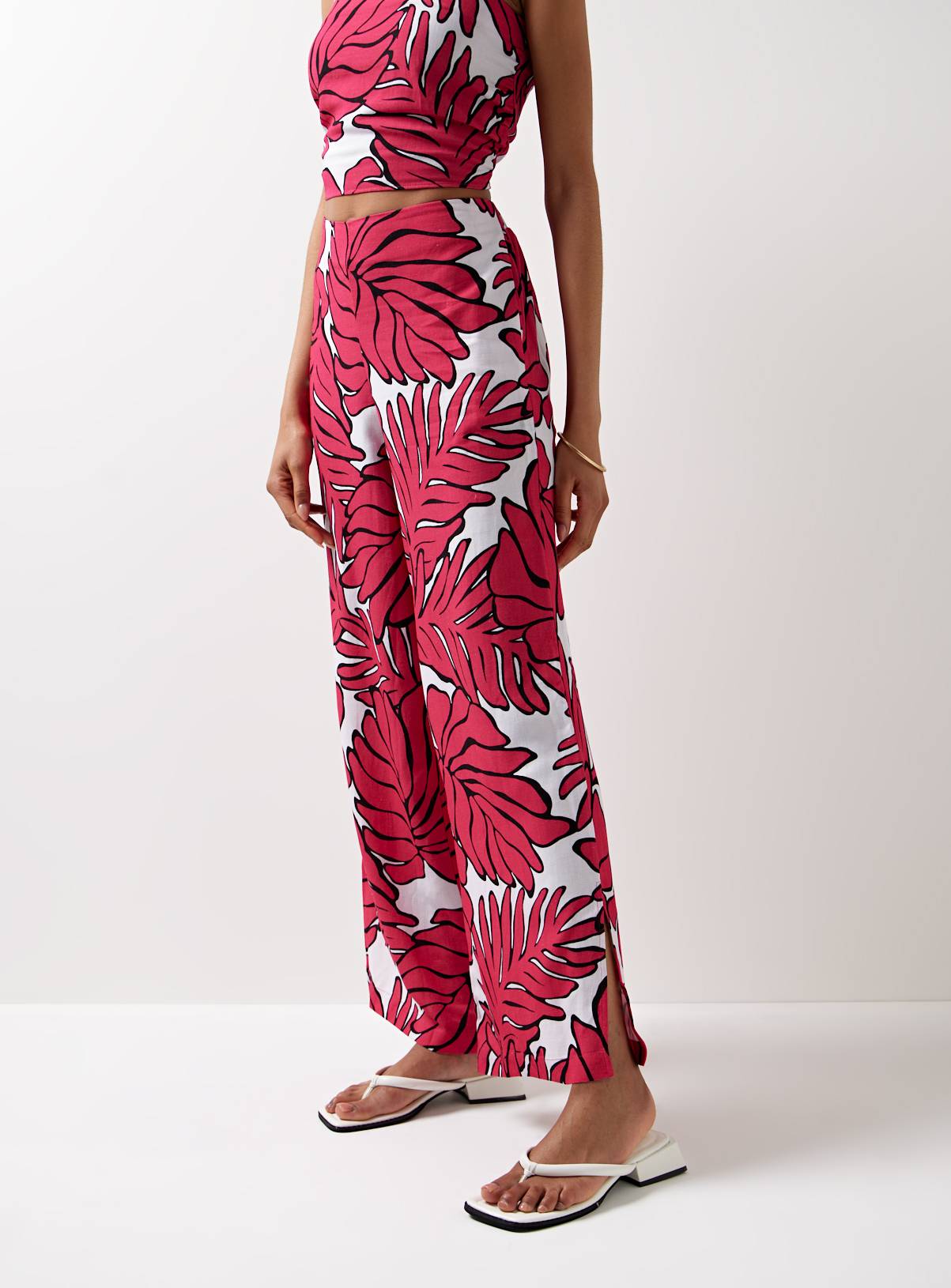 For All The Love Printed Linen Wide Leg Coord Trousers 8 - Image 1