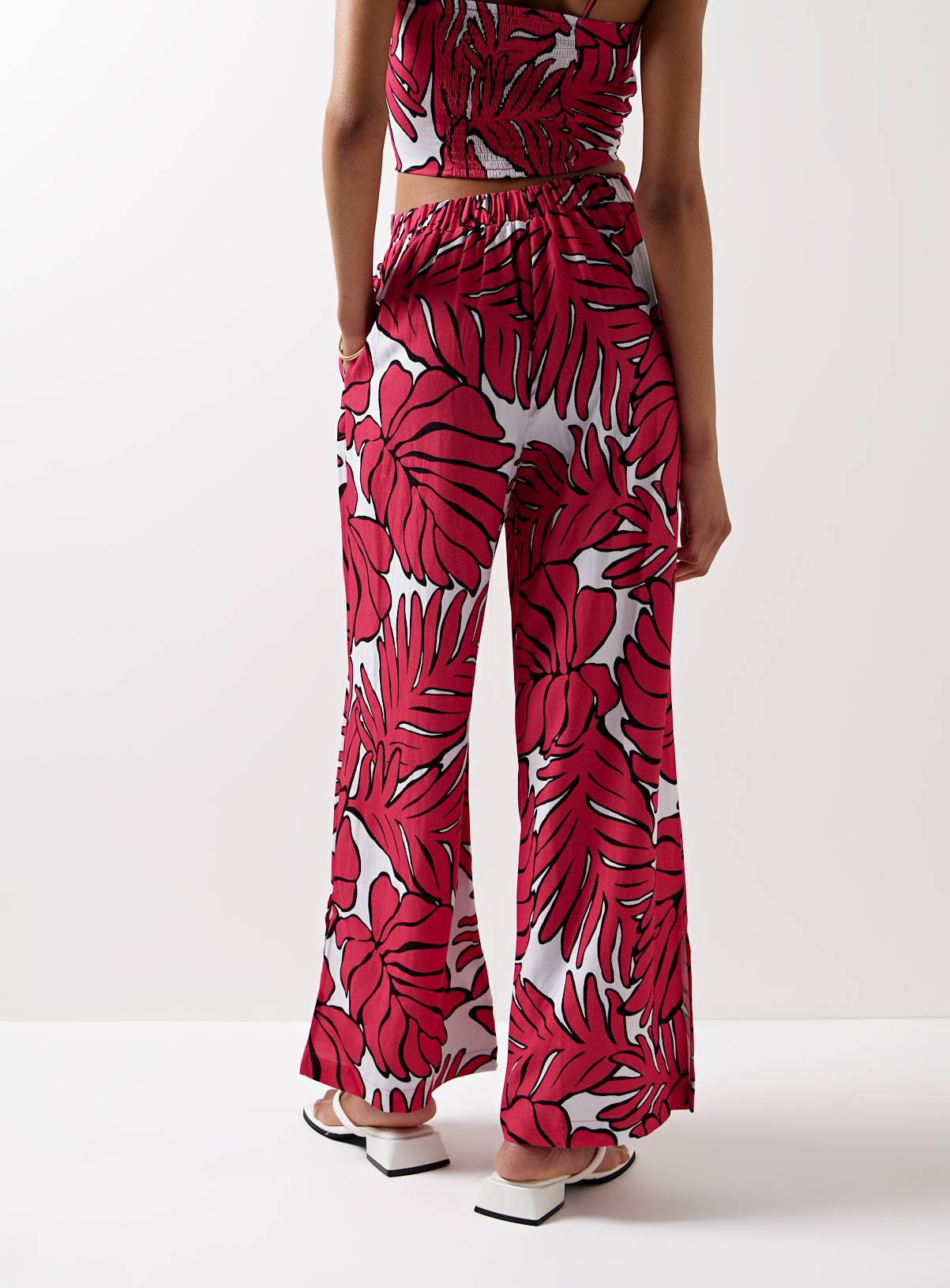 For All The Love Printed Linen Wide Leg Coord Trousers 8 - Image 3