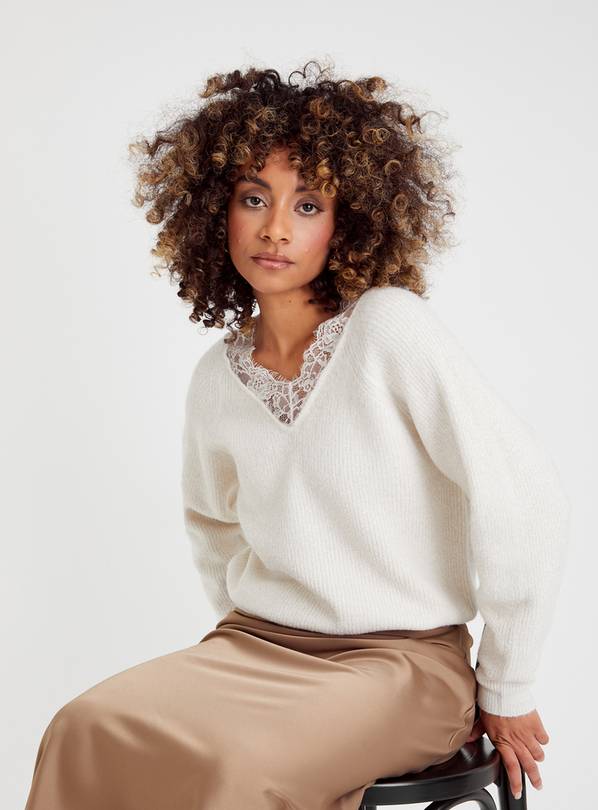 Cream lace clearance sweater