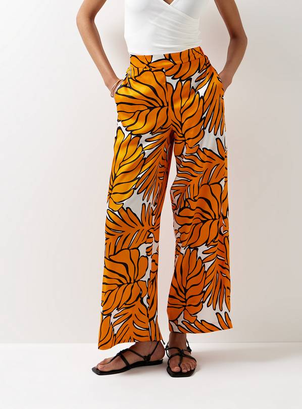 Buy For All The Love Border Print Satin Wide Leg Coord Trousers 18