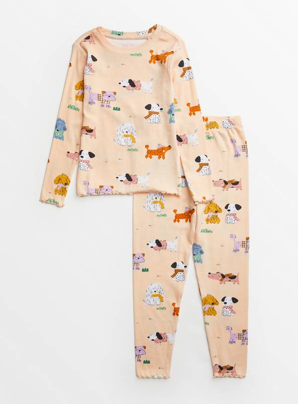 Peach Puppy Lettuce Hem Pyjamas 3-4 years