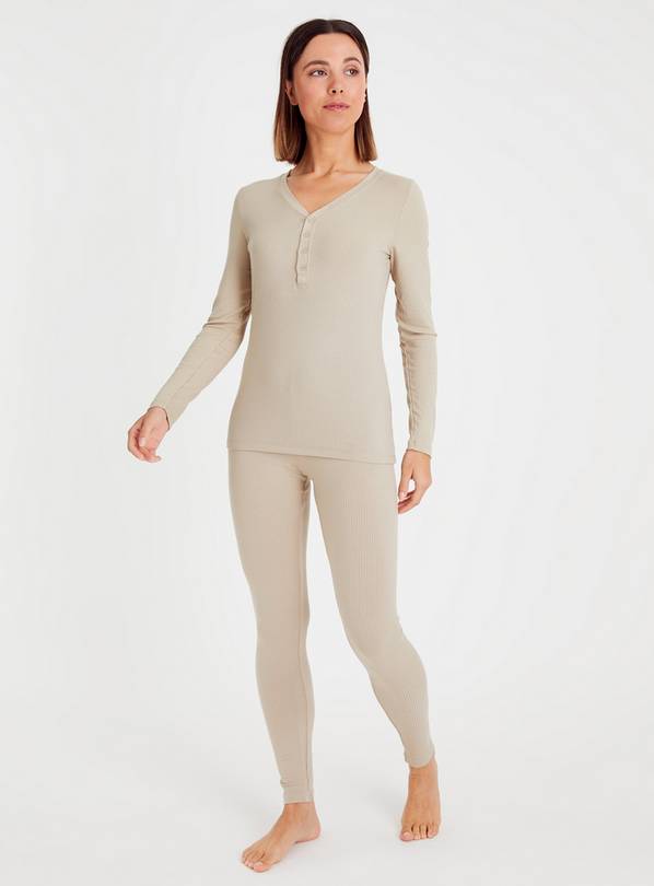 Buy Heat Active Oatmeal Medium Warmth Thermal Henley Top 10, Thermals