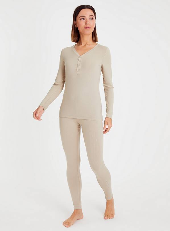 Buy Heat Active Oatmeal Medium Warmth Thermal Henley Top 8, Thermals