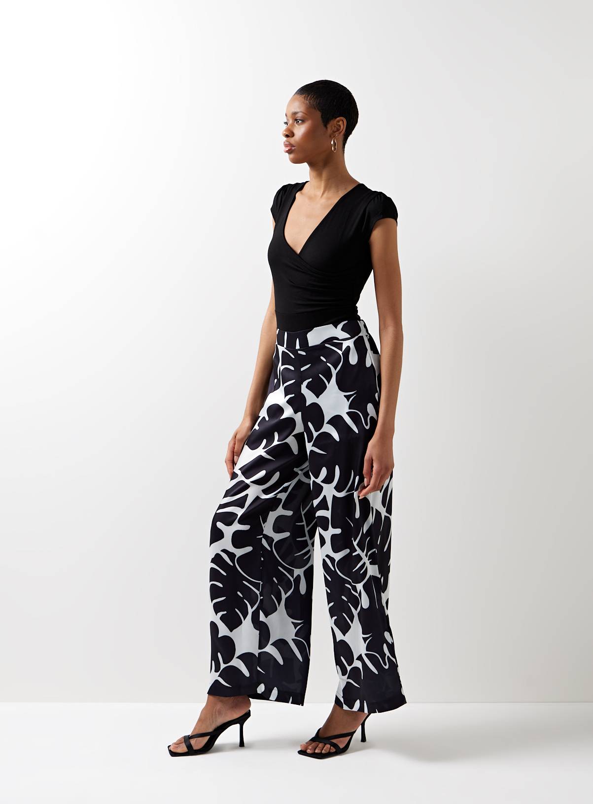 For All The Love Border Printed Satin Wide Leg Coord Trousers 12 - Image 5