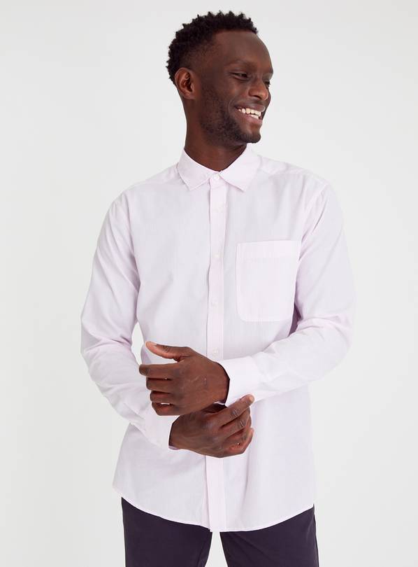 Pink Butchers Stripe Regular Fit Shirt L