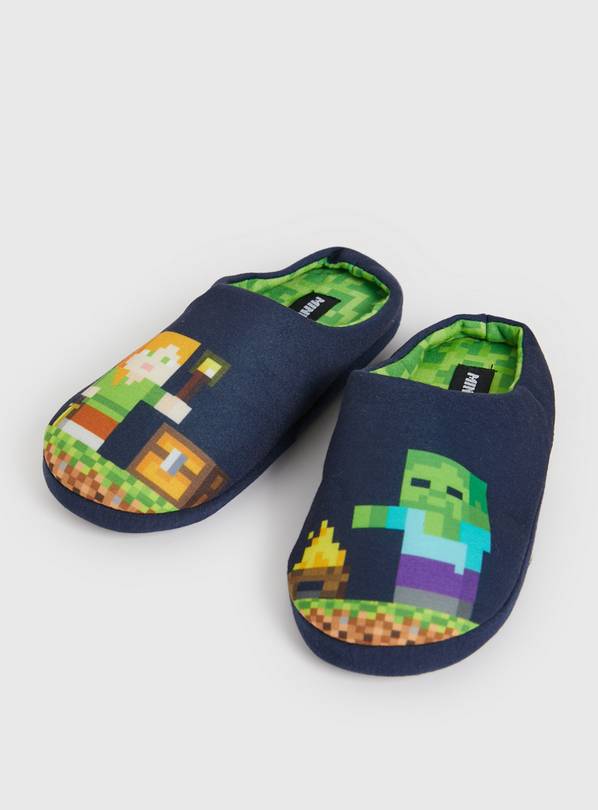 Buy Minecraft Navy Slippers 3 4 Slippers Tu