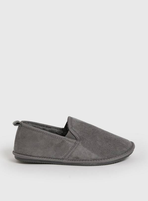 Grey Faux Fur Lined Slippers 11
