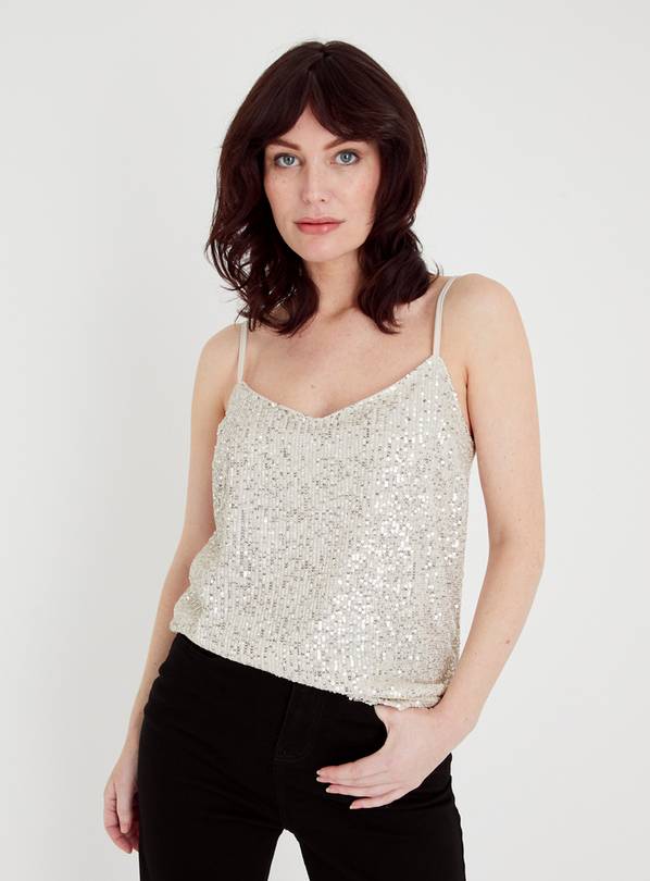 Buy Champagne Sequin Cami Top 12 Camisoles and vests Tu