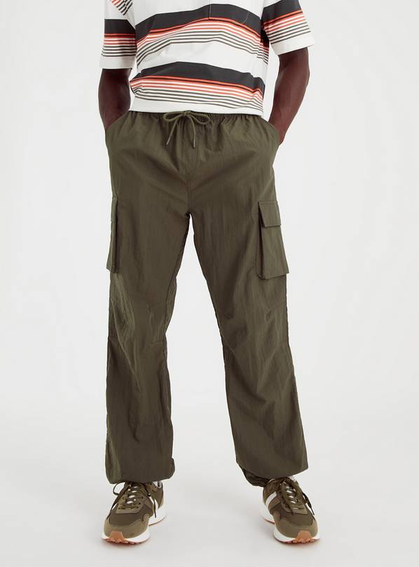 Buy Khaki Parachute Trousers 36R | Trousers | Argos