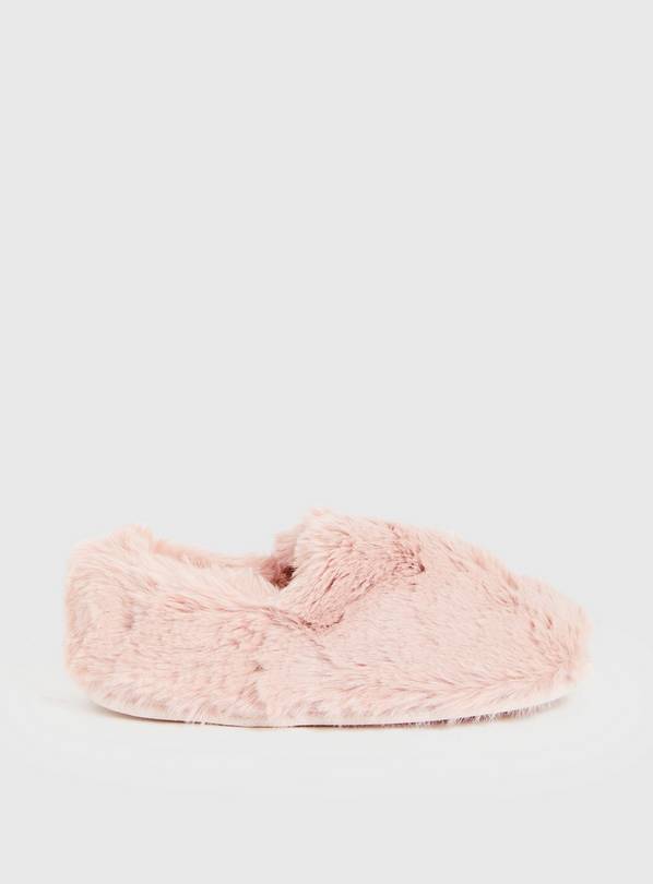 Buy Blush Pink Faux Fur Slippers 8 Slippers Tu