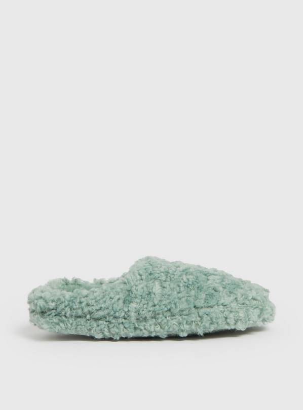 Buy Sage Green Borg Slippers L Slippers Argos