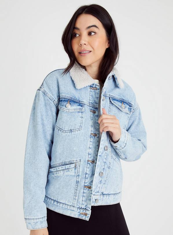 Light blue denim jacket hot sale womens