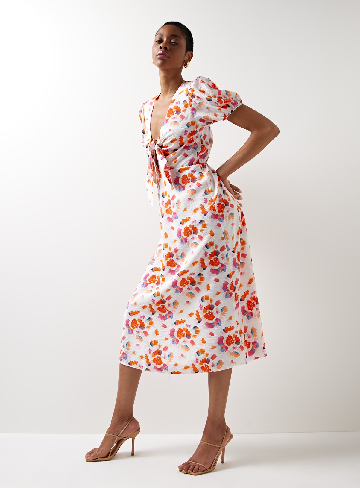 For All The Love Printed Keyhole Cut Out Midi Dress 12 - Image 4 thumbnail
