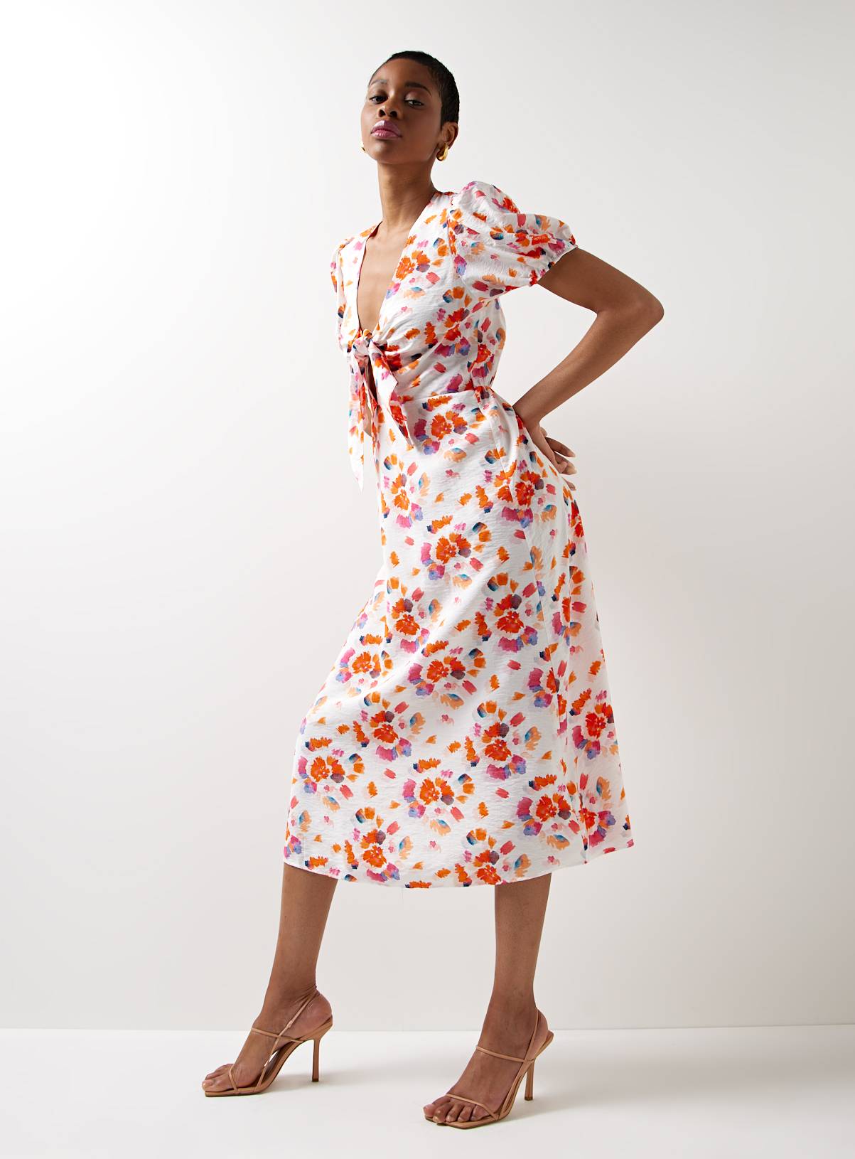 For All The Love Printed Keyhole Cut Out Midi Dress 12 - Image 4