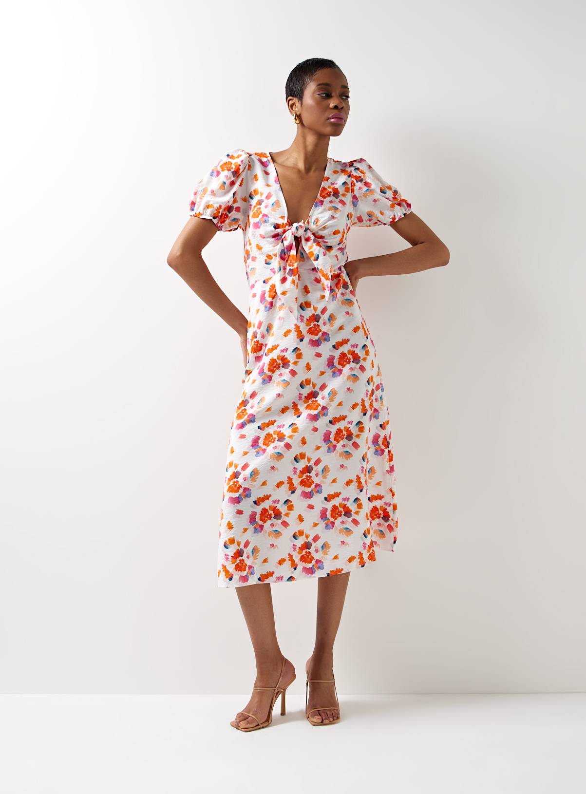 For All The Love Printed Keyhole Cut Out Midi Dress 8 - Image 1