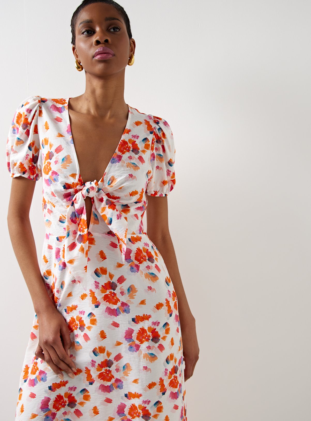 For All The Love Printed Keyhole Cut Out Midi Dress 8 - Image 5 thumbnail