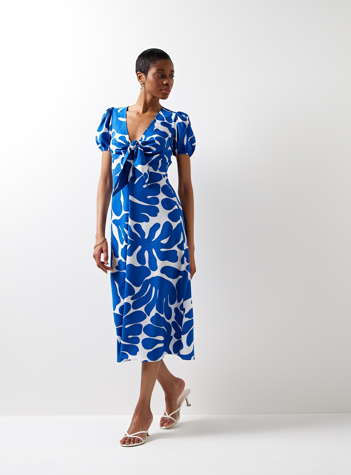 For All The Love Printed Keyhole Cut Out Midi Dress 14 - Image 1 thumbnail