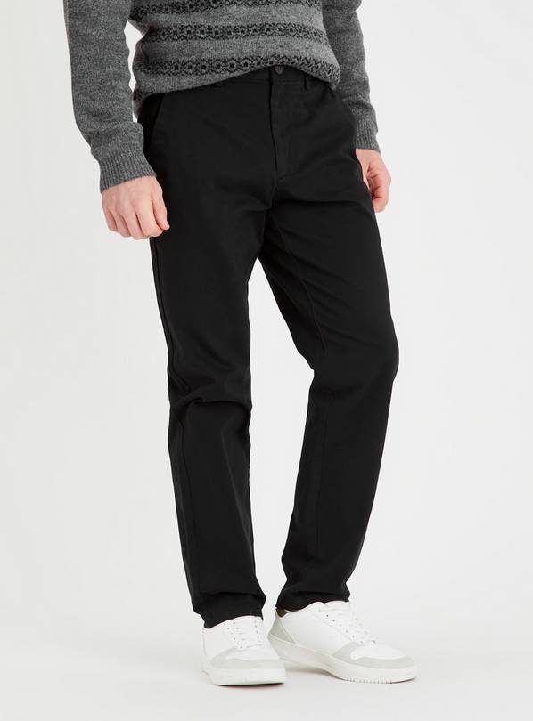 Black Moleskin Chino Trousers 32S