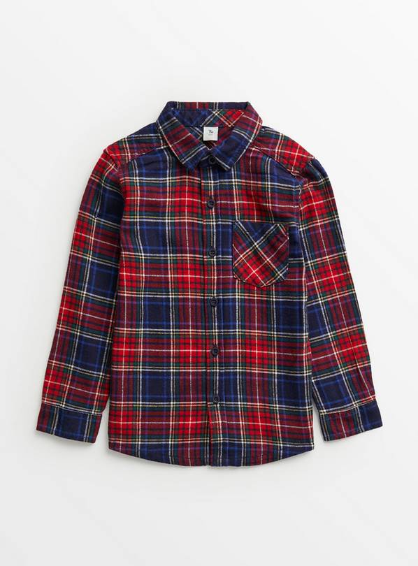 Red & Blue Brushed Check Shirt 3 years