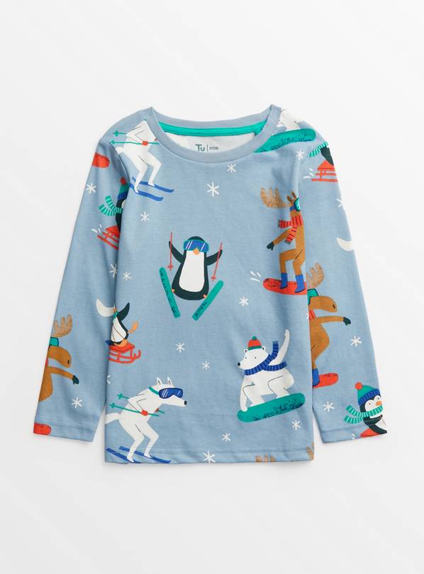 Forfait Ski Print Blue Top