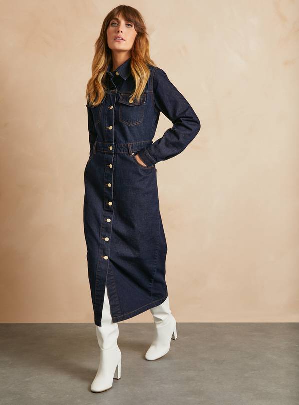 Long shirt denim hot sale dress