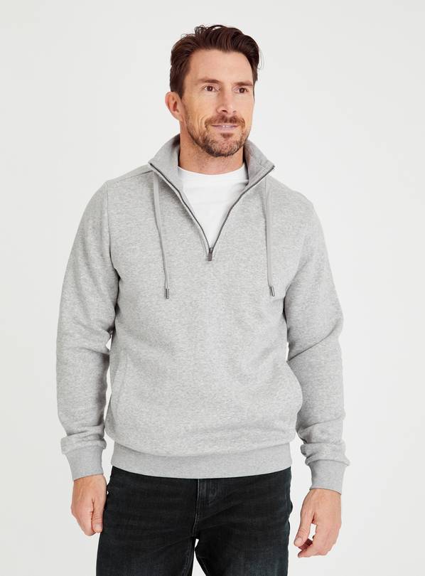 Buy Grey Marl Half Zip Sweatshirt M | Jumpers and cardigans | Argos