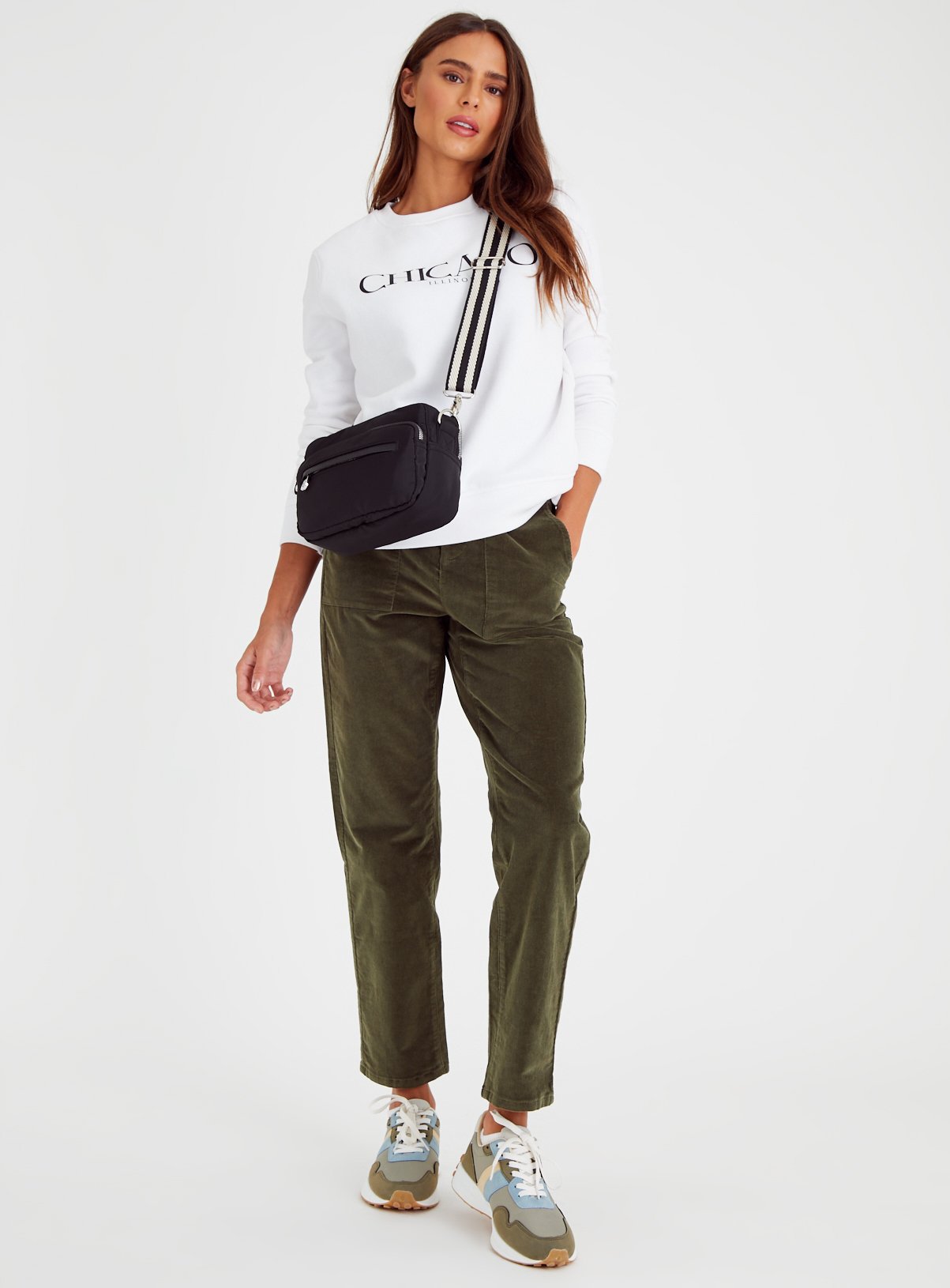 Khaki Cord Tapered Leg Cargo Trousers 10 - Image 2 thumbnail