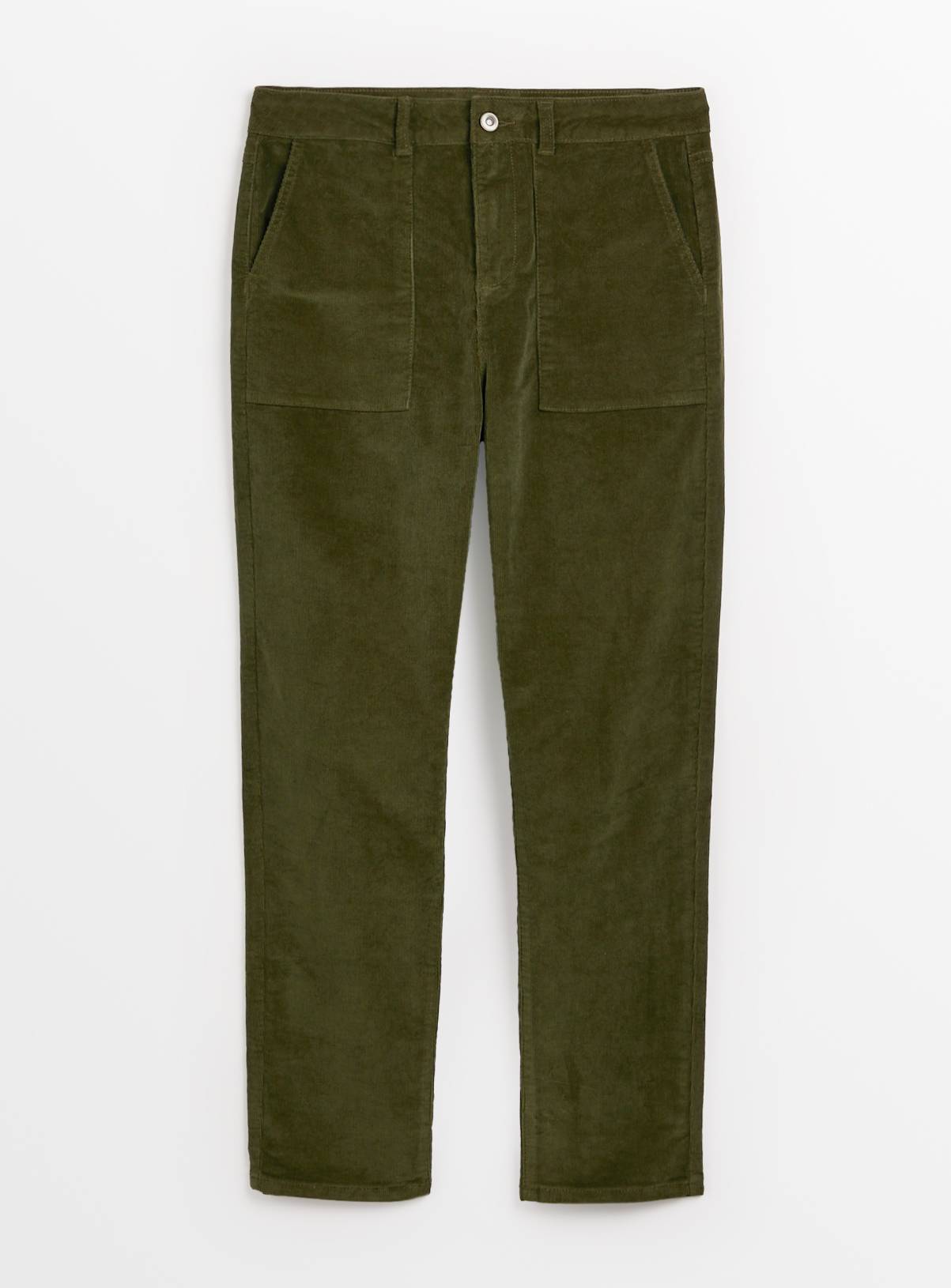 Khaki Cord Tapered Leg Cargo Trousers 10 - Image 3