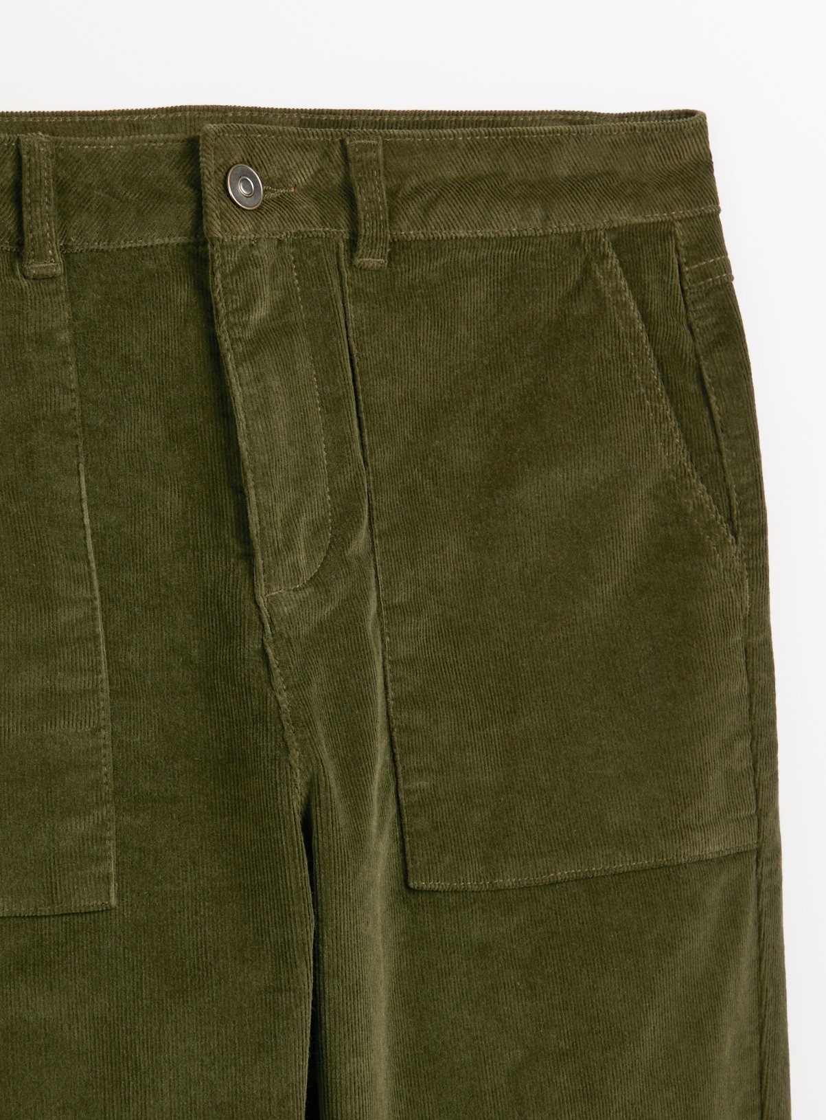 Khaki Cord Tapered Leg Cargo Trousers 10 - Image 4 thumbnail