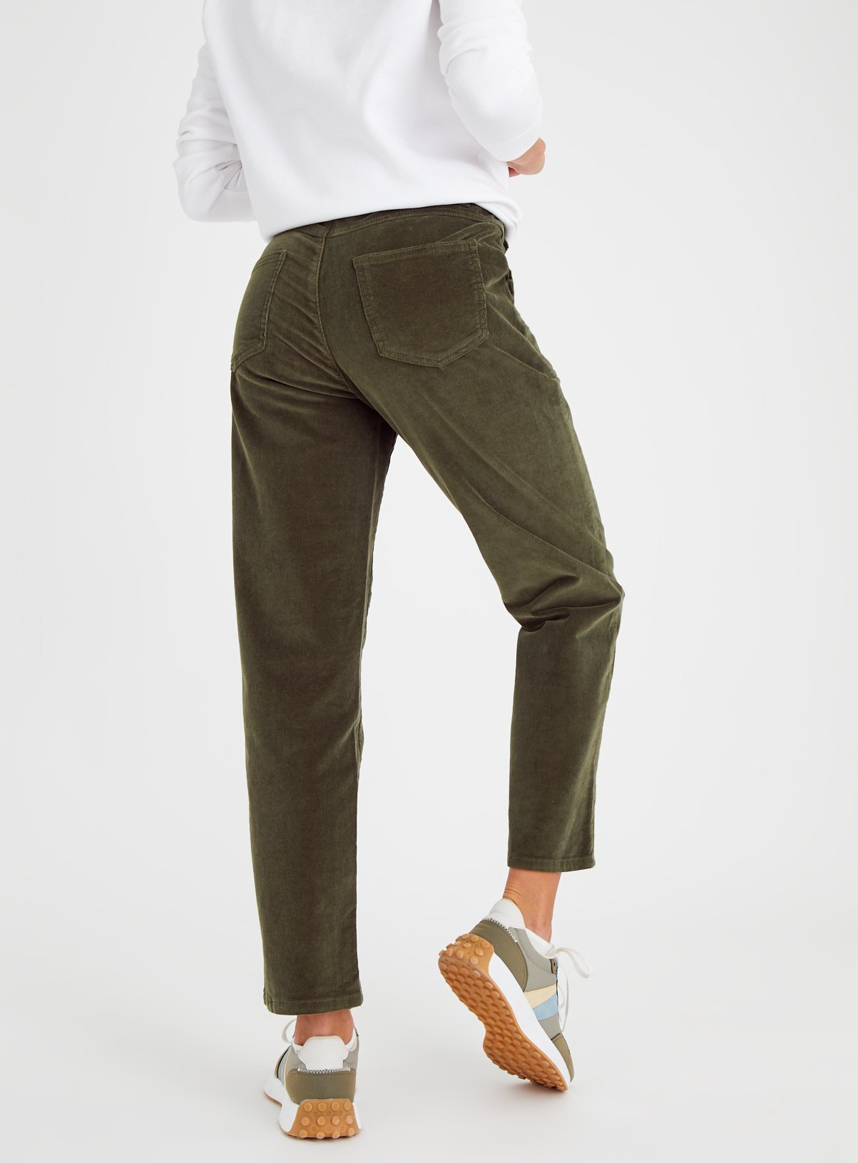 Khaki Cord Tapered Leg Cargo Trousers 10 - Image 5 thumbnail