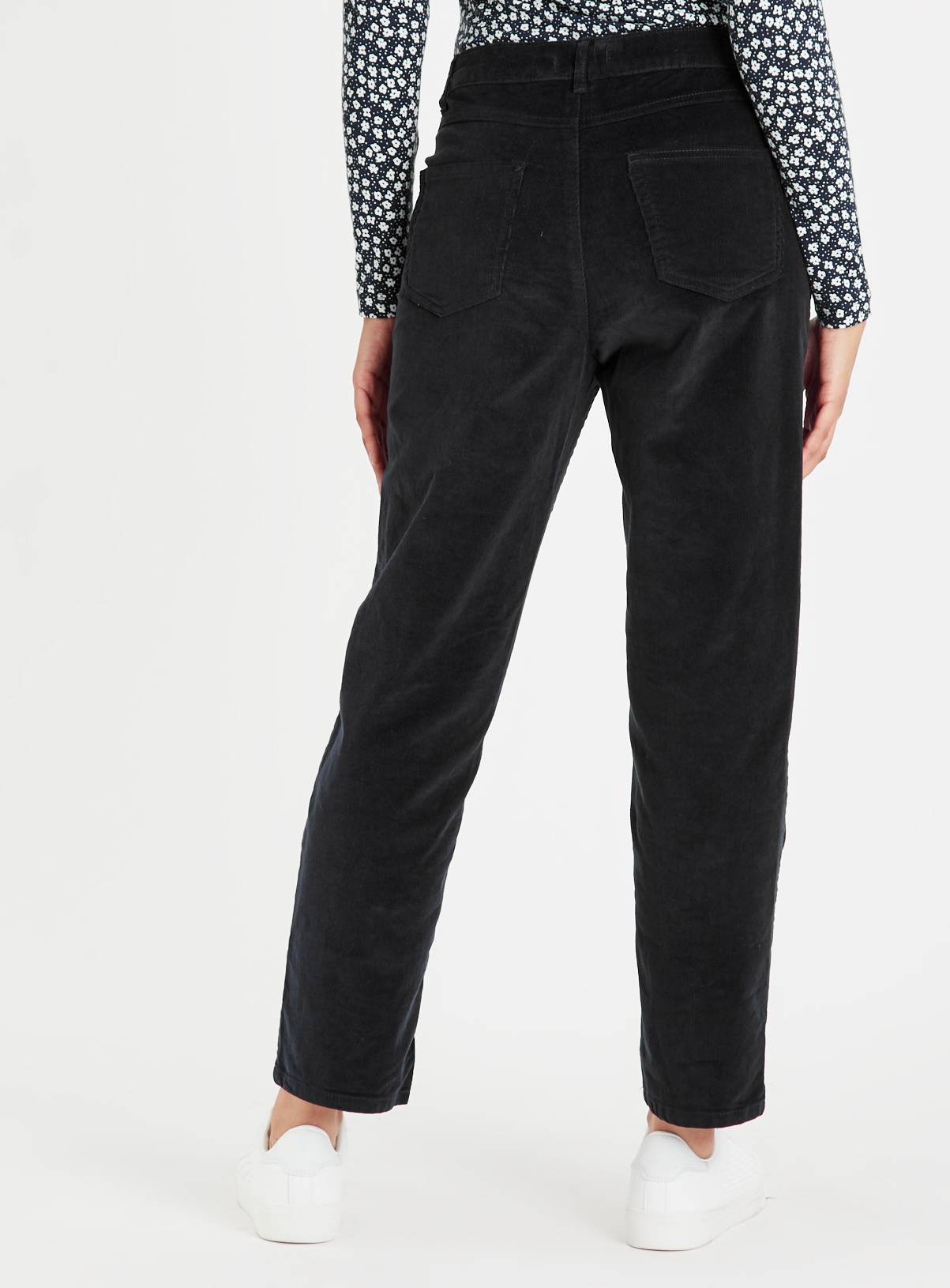 Navy Tapered Leg Corduroy Cargo Trousers 10 - Image 4