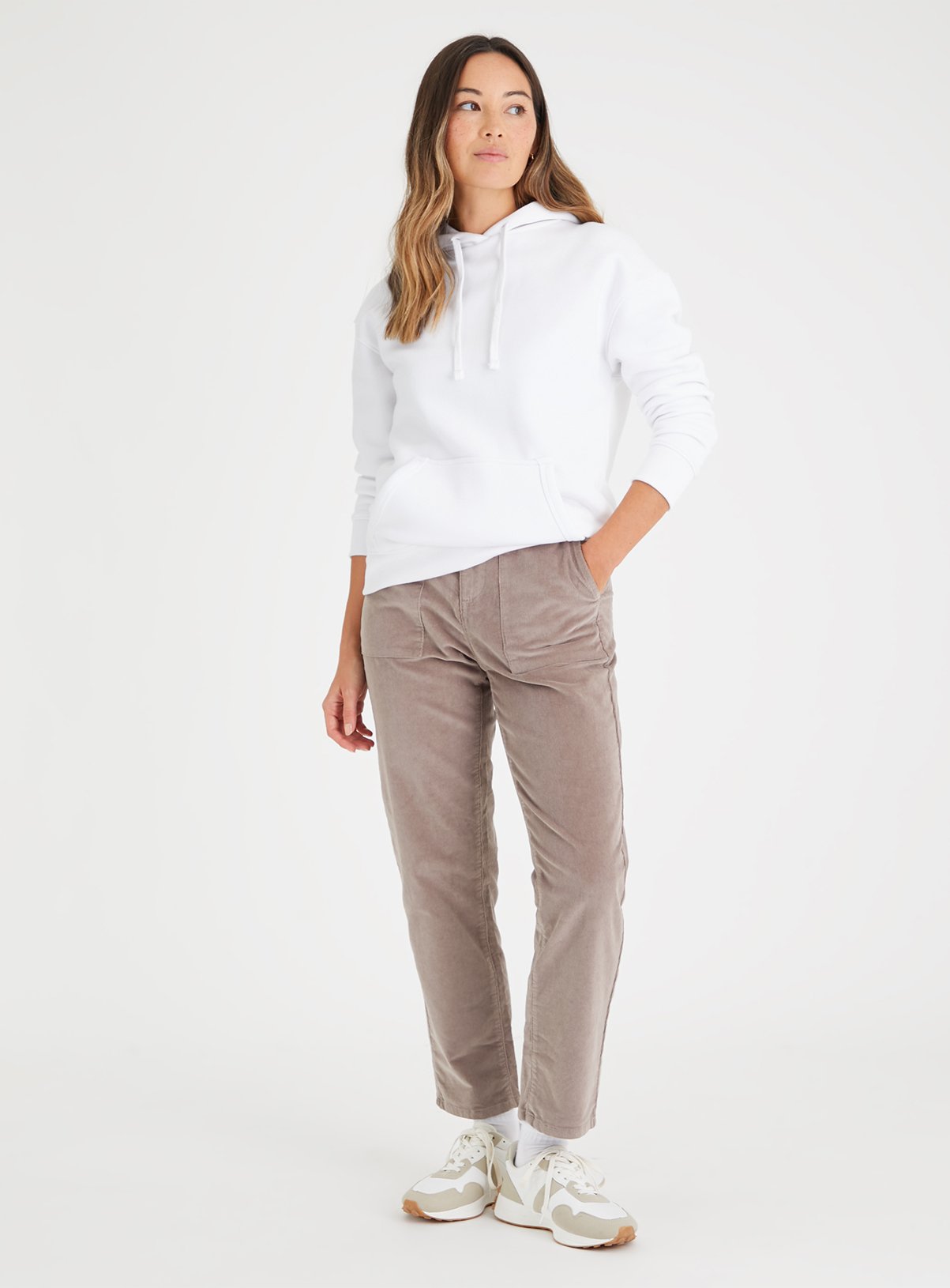 Taupe Tapered Leg Corduroy Cargo Trousers 10 - Image 2 thumbnail