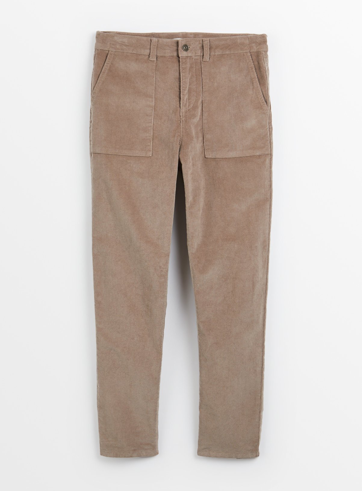 Taupe Tapered Leg Corduroy Cargo Trousers 10 - Image 3 thumbnail
