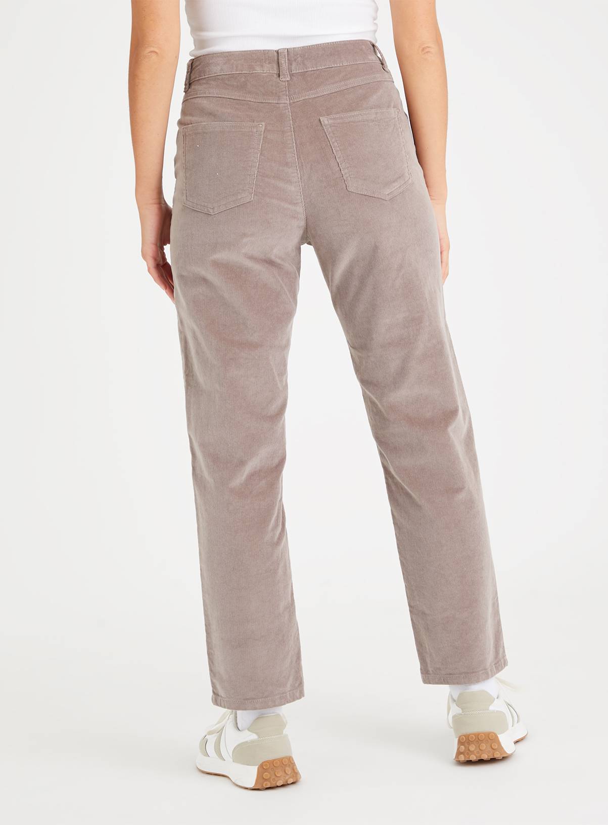Taupe Tapered Leg Corduroy Cargo Trousers 10 - Image 5