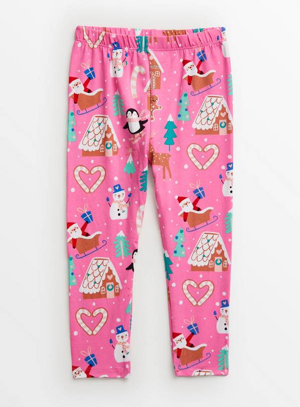 Buy Christmas Pink Festive Leggings 2-3 years, Trousers